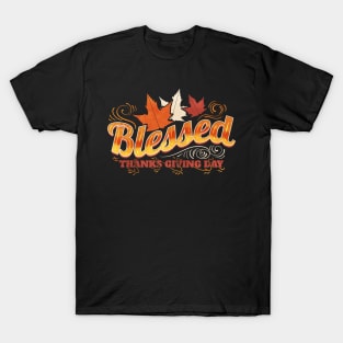 Blessed Autumn Colors Leaves Thanksgiving T-Shirt